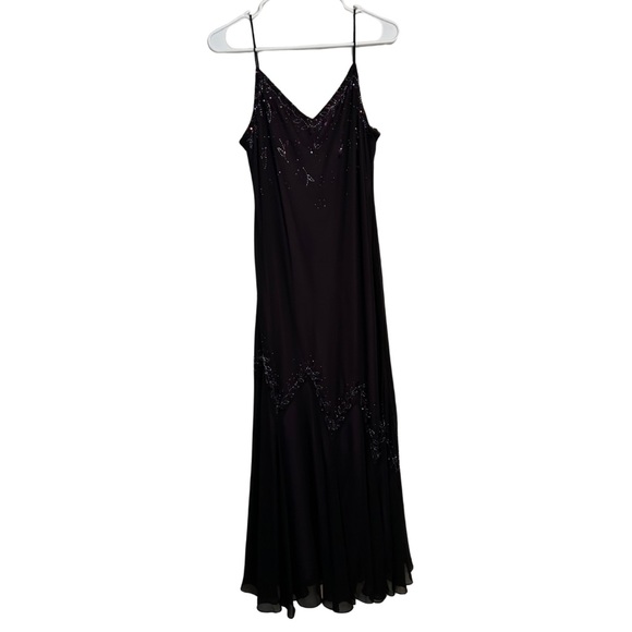 Xscape by Joanna Chen black and purple beaded gown- Size 12 - Picture 1 of 7